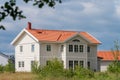 Beautiful luxury residence house home with red roof Royalty Free Stock Photo