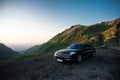 Beautiful Luxury Vehicle Parked In Mountains Transfagarasan