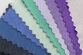 Beautiful macro photo of cotton colored cloth samples