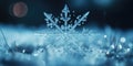 Beautiful macro photo of a snowflake. Winter. Generative AI Royalty Free Stock Photo