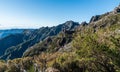 Beautiful Madeira island - view from Vereda do Arieiro hiking trail bellow Pico Ruivo hill Royalty Free Stock Photo