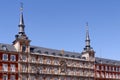 Beautiful Madrid Style building of Los Austrias in the Mayor Square in Madrid. June 15, 2019. Madrid. Spain. Travel Tourism Royalty Free Stock Photo