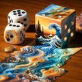 Beautiful magic dice game. Royalty Free Stock Photo