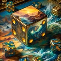 Beautiful magic dice game. Royalty Free Stock Photo