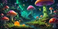 Beautiful Magic fantasy colorfull Mushrooms Jelly Blobs Gummies - Ai illustration