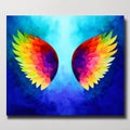 Beautiful magic watercolor angel wings