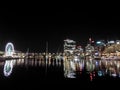 Beautiful majestic night scene of Darling Harbour at Sydney NSW Royalty Free Stock Photo