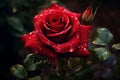 Beautiful Majestic ruby rose. Generate Ai