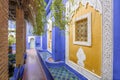 Beautiful Majorelle Garden established by Yves Saint Laurent in Marrakech, Morocco Royalty Free Stock Photo