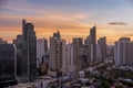 Beautiful Makati skyline at sunset. Cityscape of Makati, Metro Manila, Philippines. View of Salcedo Village District and Bel Air Royalty Free Stock Photo