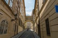 Beautiful Mala Strana street in the summer, Prague