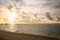 Beautiful maldivian landscape at the sunset