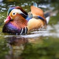 Beautiful male Mandarin Duck Aix galericulata Royalty Free Stock Photo