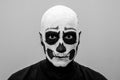 Beautiful man with creative make-up for the Halloween party Royalty Free Stock Photo