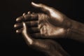 Beautiful man's hands in golden paint Royalty Free Stock Photo