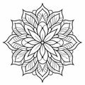 Beautiful Mandala Coloring Pages - Leaf Pattern Inspired Designs Royalty Free Stock Photo