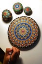 Beautiful mandala painted with a brush