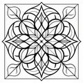 Beautiful Mandala Print Coloring Pages With Leaf Patterns And Vienna Secession Style Royalty Free Stock Photo