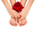 Beautiful manicure and pedicure