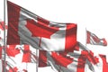 Muchos canadá Bandera son ola en blanco lo que fiesta bandera  3d 
