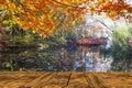 Beautiful maple season at Kumoba Pond, Karuizawa, Japan