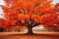 Beautiful maple tree with red autumn leaves Royalty Free Stock Photo