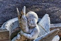 Beautiful Marble angel statue in the garden