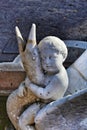 Beautiful Marble angel statue in the garden