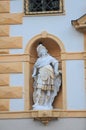 Beautiful marble statue of Mars in the wall niche on the street, Graz, Austria