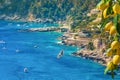 Beautiful Marina Piccola with rocky shore and clear blue sea, Capri Island, Italy