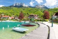 Beautiful marina in Talloires village on Lake Annecy, France