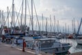 Beautiful marina view, boats in harbor.