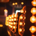 Beautiful Marquee lights background. Close-up. Depth of field