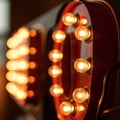 Beautiful Marquee lights background. Close-up. Depth of field