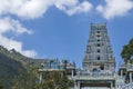 COIMBATORE , INDIA - 5 March 2022 beautiful marudhamalai lord god murugan temple gopuram tower view.