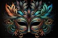 Beautiful mask of lace symbol. Mardi Gras vector background. White and black masquerade element. Venetian carnival logo. Royalty Free Stock Photo