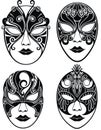 Set of woman masks