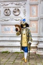 Beautiful mask of a nobleman from the 18th century for Carnival in Venice in Campo San Zaccaria