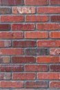 Beautiful masonry red brick wall varied colors