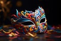 beautiful masquerade mask tossed in the air