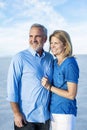 Beautiful mature couple portrait outdoors candid photo Royalty Free Stock Photo