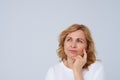 Beautiful mature woman thinking Royalty Free Stock Photo