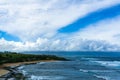 Maui beach with rolling waves and cloudy sky Royalty Free Stock Photo