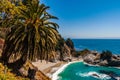 McWay Falls landscape or scenery, Pacific Coast in summer, near Big Sur, California, USA Royalty Free Stock Photo