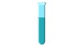 Beautiful medical blue oblong glass chemical flask test tube with liquid for research scientific conducting experiments