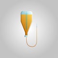 Beautiful medical icon dropper with medicine for intravenous injection on a white background