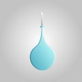 Beautiful medical icon of a rubber blue enema for bowel cleansing on a white background