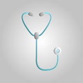 Beautiful medical icon of a stethoscope, phonendoscope for listening to the lungs and diagnosing diseases on a white background Royalty Free Stock Photo