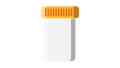 Beautiful medical plastic can with a lid white for tablets of capsules with drugs, for collecting analyzes of stool urine