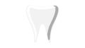 Beautiful medical white primary milk tooth crown stomatologic on a white background. Vector illustration